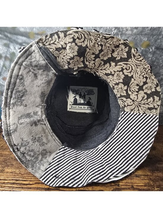 OOAK Handmade Boho Indie Top Hat Horror Movies Upcycle Adjustable M 22.5\